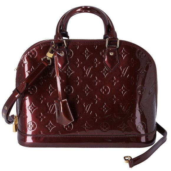 Louis Vuitton Alma PM Monogram Vernis Handbag M91691 Rouge Fauviste - Picture 1 of 7